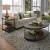 Modern View Rectangular MDF/Metal Tiered End Table