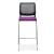 Wait High Armless Chair, Plastic Back, Upholstered Seat, 4-leg Base