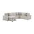Myrtle U-Shape Chenille 3‑Piece Sectional with Pull‑out Bed & Hidden Storage