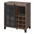 Treju Wood Veneer/Metal/Glass Wine Cabinet
