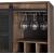 Treju Wood Veneer/Metal/Glass Wine Cabinet