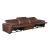 Sutton Leather Power Double Reclining Modular Sofa with Power Headrests