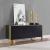Sherwood 3-Door Oak Wood Veneer Sideboard with Brushed Gold Iron Base