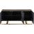 Sherwood 3-Door Oak Wood Veneer Sideboard with Brushed Gold Iron Base