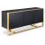 Sherwood 3-Door Oak Wood Veneer Sideboard with Brushed Gold Iron Base