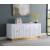 Cosmopolitan 3-Door Wood Veneer Lacquer Sideboard with Gold Stainless Steel Base & Handles