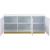 Cosmopolitan 3-Door Wood Veneer Lacquer Sideboard with Gold Stainless Steel Base & Handles