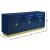 Cosmopolitan 3-Door Wood Veneer Lacquer Sideboard with Gold Stainless Steel Base & Handles