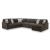 Midnight-Madness 4-Piece U-Shaped Polyester Sectional Sofa w/RAF Chaise
