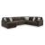 Midnight-Madness 4-Piece U-Shaped Polyester Sectional Sofa w/LAF Chaise