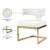 Alexandra Faux Leather Dining Chair with Gold Metal Base