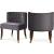 Perry Velvet Dining Chair with Espresso Wood Legs