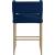 Caleb Velvet Counter Stool with Brushed Gold Iron Legs