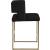 Caleb Velvet Counter Stool with Brushed Gold Iron Legs