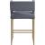 Caleb Velvet Counter Stool with Brushed Gold Iron Legs