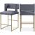 Caleb Velvet Counter Stool with Brushed Gold Iron Legs
