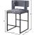 Caleb Velvet Counter Stool with Matte Black Iron Legs
