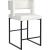 Caleb Faux Leather Counter Stool with Matte Black Iron Legs