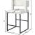 Caleb Faux Leather Counter Stool with Matte Black Iron Legs