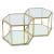 Sei 2-Piece Glass Coffee Table with Brushed Gold Base