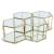 Sei 4-Piece Glass Coffee Table with Brushed Gold Base