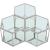 Sei 3-Piece Glass Coffee Table with Brushed Chrome Base