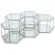 Sei 5-Piece Glass Coffee Table with Brushed Chrome Base