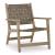 Jameset Leather/Wood Accent Chair