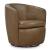 Kierreys Leather/Metal Swivel Accent Chair