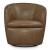 Kierreys Leather/Metal Swivel Accent Chair