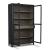 Lenston Vertical 2-Door, 1-Drawer Accent Cabinet | Black & Gray