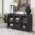 Lenston Horizontal 3-Door, 2-Drawer Accent Cabinet | Black & Gray