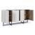Ornawel 4-Door Accent Cabinet | Distressed White Wood & Metal