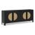 Cliffiings 4-Door Wood Accent Cabinet | Cane & Black Finish