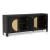 Cliffiings 4-Door Wood Accent Cabinet | Cane & Black Finish