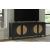 Cliffiings 4-Door Wood Accent Cabinet | Cane & Black Finish