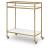 Plattfield Aluminum 2-Tier Bar Cart - Antique Gold & Marble