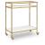 Plattfield Aluminum 2-Tier Bar Cart - Antique Gold & Marble