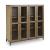 Wrenridge 4-Door Display Cabinet | Gray-Brown Wood & Glass