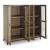 Wrenridge 4-Door Display Cabinet | Gray-Brown Wood & Glass