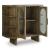Niall 2-Door Vertical Accent Cabinet | 7-Shelf Light Brown