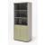 Color Office Lockable Cabinet w/2 Upper Glass Doors & 2 Down Doors