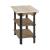 Topaz-Hamilton Rectangular Travertine/Wood/Metal Chairside