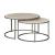 Modern Basics Round Travertine/Metal Nesting Cocktail Table Set