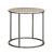 Modern Basics Round Travertine/Metal End Table