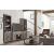 West End Wood Bunching Bookcase w/3 Open Shelves, 2 Doors & Lighting