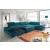 Alpine Fabric U-Shaped Sectional Sofa with Sleeper & Storage, Right Facing Armless Chair