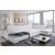 Alpine Leather U-Shaped Sectional Sofa with Sleeper & Storage, Right Facing Armless Chair