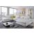 Alpine Leather U-Shaped Sectional Sofa with Sleeper & Storage, Left Facing Armless Chair