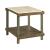 Amara Rectangular Travertine/Wood/Metal End Table